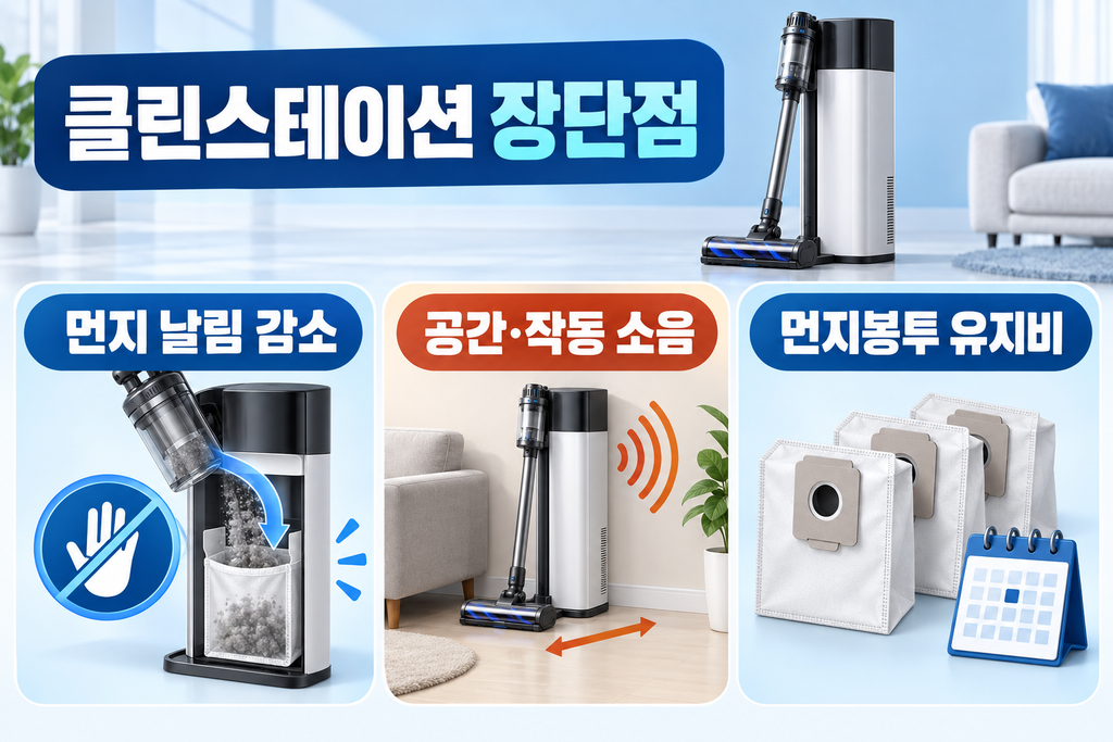 무선청소기 자동 먼지비움 필요할까? 클린스테이션 장단점과 먼지봉투 유지비 비교