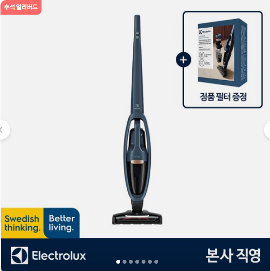일렉트로룩스 WQ61-1EDB 셀프스탠딩 투인원 WellQ6 무선청소기 ESKW1