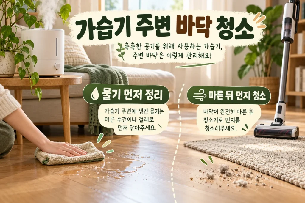 가습기 주변 바닥 청소 순서, 젖은 자리와 마른 먼지를 나누는 방법
