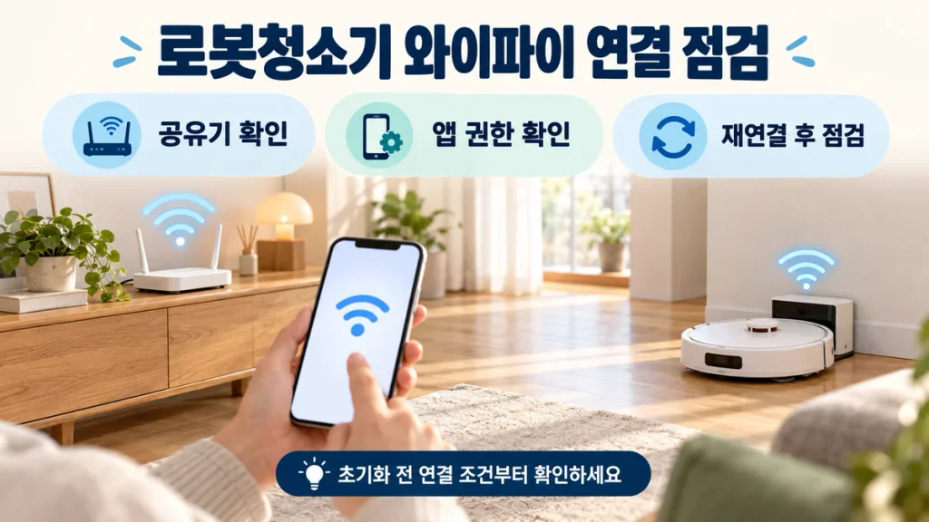 로봇청소기 와이파이 연결 안 될 때, 공유기 교체·앱 권한·재연결 확인 순서