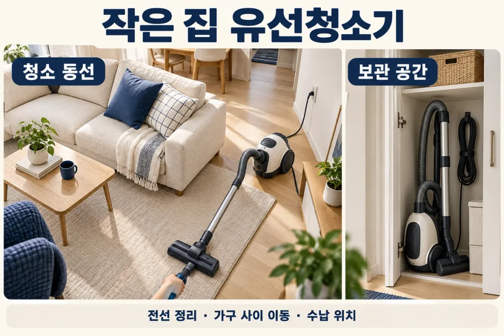 작은 집 유선청소기 3종 비교, 한일·리큅·일렉트로룩스 보관과 청소 동선
